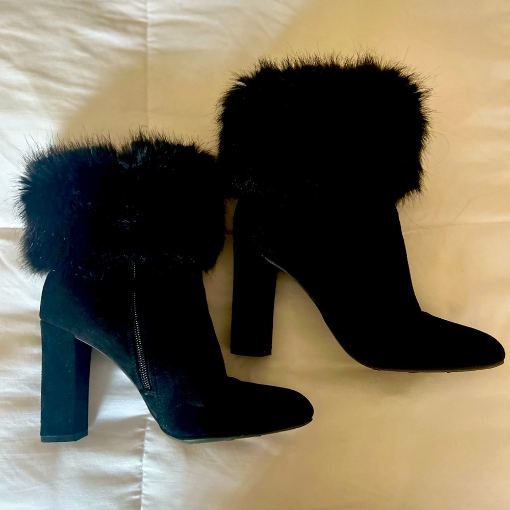 Faux fur booties.